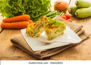 Close Up View Of Vegetable Flan