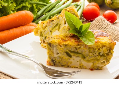 Close Up View Of Vegetable Flan