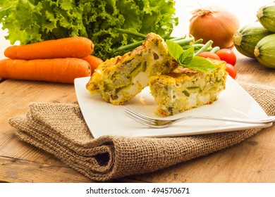 Close Up View Of Vegetable Flan