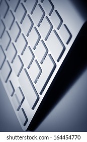 Close up view of a white keyboard (CONTROL) technology background