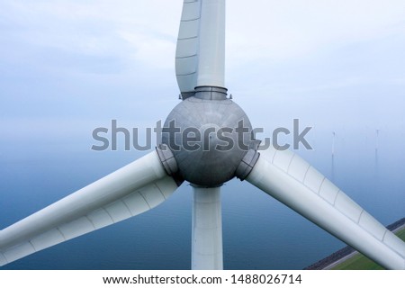 Close Up View of a Wind Turbine For Renewable Green Electricity Stock photo © 