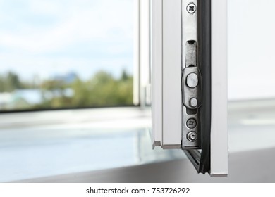 Close Up View Of Window With Hardware