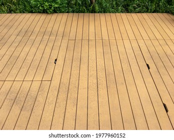 Close Up View Of Wood Plastic Composite Terrace