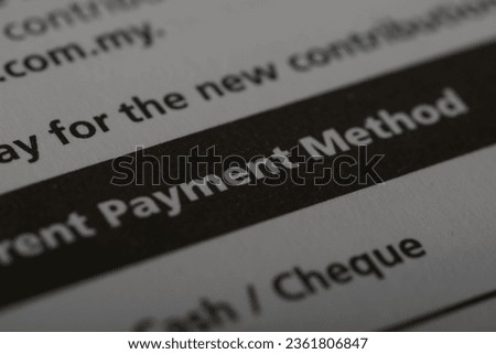 Close up view of the word PAYMENT METHOD. A payment option refers to a method or choice available to individuals or entities for making financial transactions or settling bills
