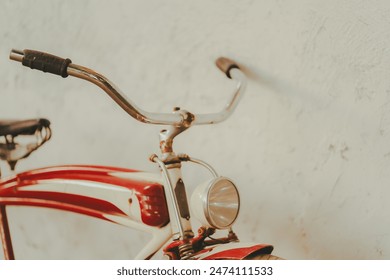 Close up of a vintage bicycle handlebar and headlight - Powered by Shutterstock