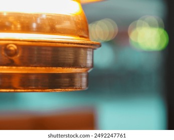 Close up of Vintage Brass lamp details - Powered by Shutterstock