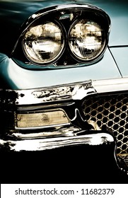 close up of vintage car