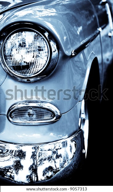 close up of vintage\
car