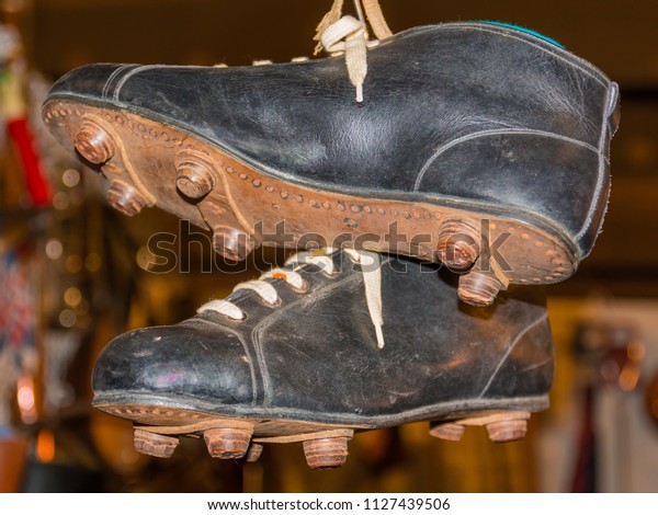 really old football boots