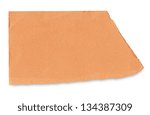 close up of a vintage texture note paper on white background