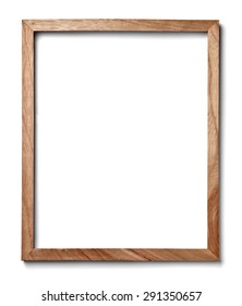 Close Up Of  A Vintage Wood Frame On White Background