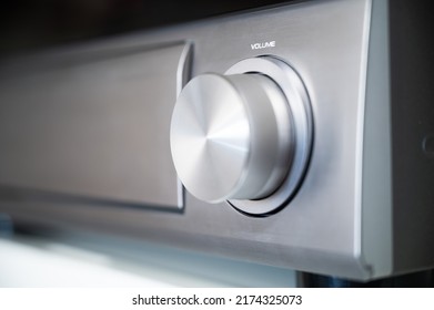 Close Up Of The Volume Knob Of A HiFi System