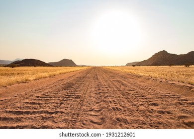 close up of a washboard gravel road in Namibia