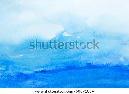 close up of  water color strokes painting on white background