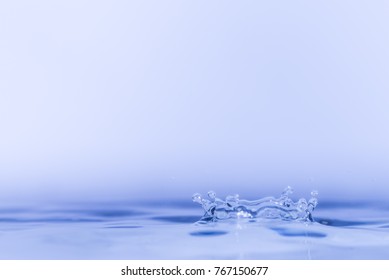 Close up of water drop dropping into water