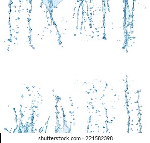 close up of  a water splash on white background