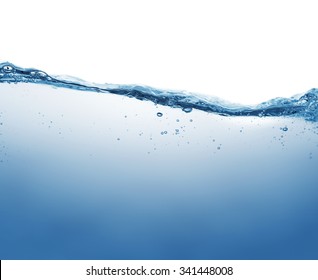 Close Up Of Water Surface Isolated On White Background With Copy Space