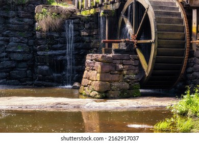 Close Up Of The Water Wheel At Historic Yates Mill In Wake County, North Carolina