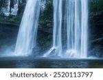 Close up waterfall in the forest