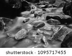 close up Waterfall, mountain river and forest stream in black and white ( slow shutter speed ).located at cemerong Terengganu.
