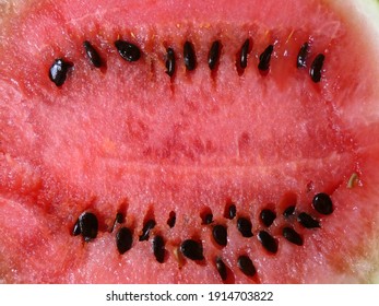 Close Up Of A Watermelon Cut In Half