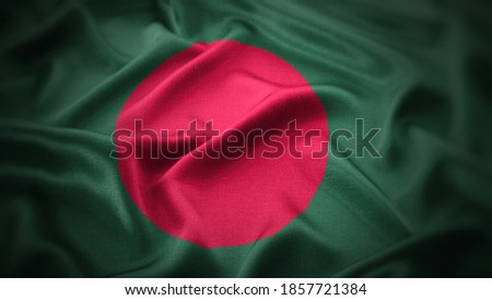 close up waving flag of Bangladesh. flag symbols of Bangladesh.