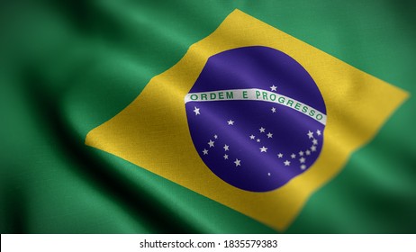 Close Waving Flag Brazil Flag Symbols Stock Photo 1835579383 | Shutterstock