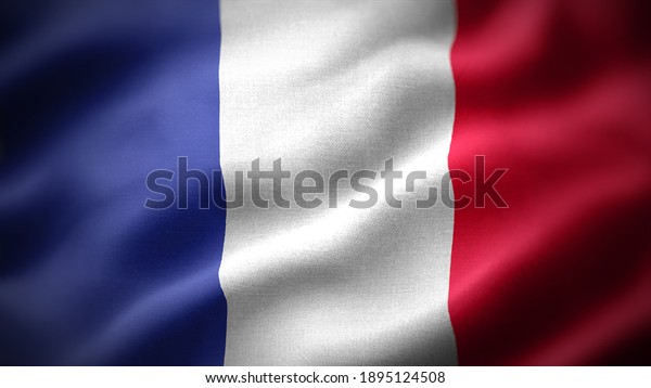 close\
up waving flag of France. flag symbols of\
France.