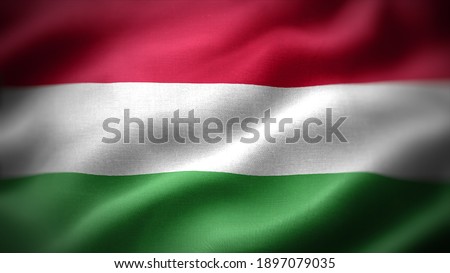 close up waving flag of Hungary. flag symbols of Hungary.