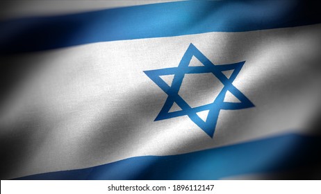 close up waving flag of Israel. flag symbols of Israel. - Shutterstock ID 1896112147