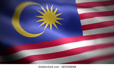 Close Waving Flag Malaysia Flag Symbols Stock Photo 1855508968 ...