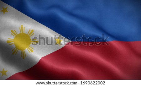 Close up waving flag of Philippines