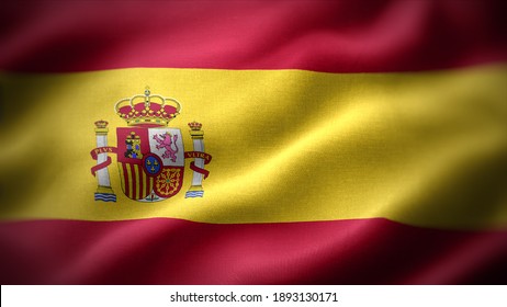 close up waving flag of Spain. flag symbols of Spain. - Powered by Shutterstock