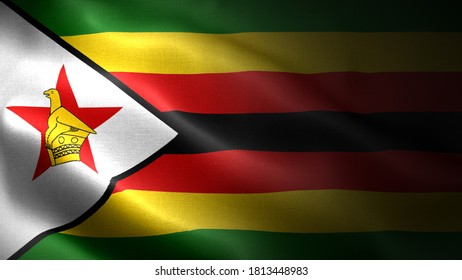 Close Waving Flag Zimbabwe Flag Symbols Stock Photo 1813448983 ...