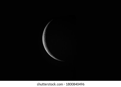 Close up of waxing crescent moon texture