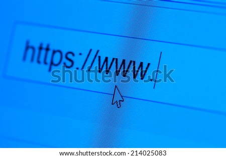 Close up of web Icon on LED screen