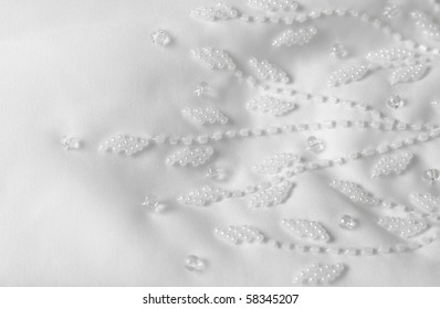 Close Up Of The Wedding Dress Detail