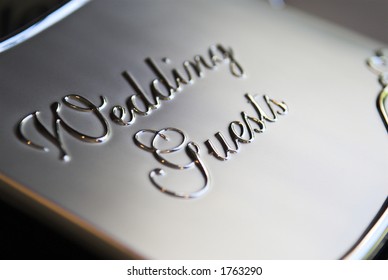 Close Up Of Wedding Guest Book