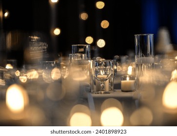 close up of wedding reception table set up
