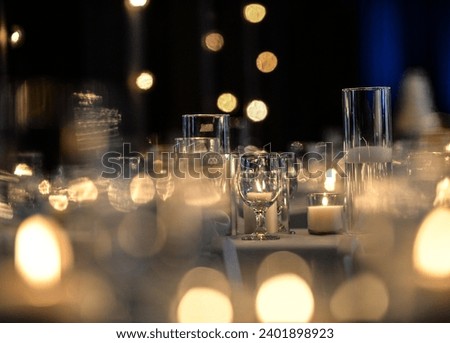 close up of wedding reception table set up