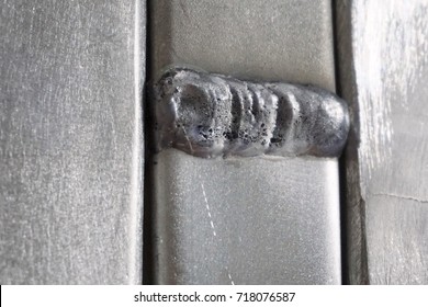 close up welding aluminum tube for background used