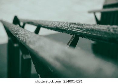 Close up of wet railings - Powered by Shutterstock