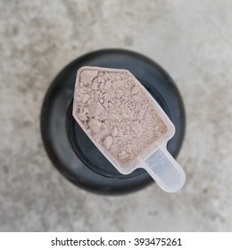 close up Whey protein scoop
