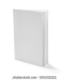close up of a white book template on white background - Shutterstock ID 1931532221