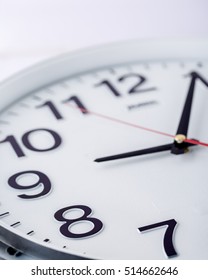 Close up of white clock face,macro.