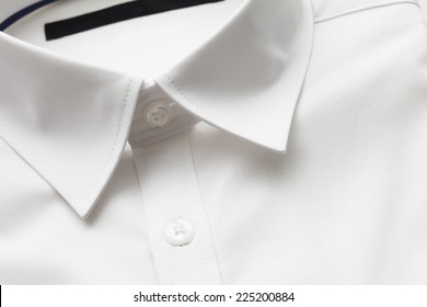 Close Up Of White Collar On Shirt, Studio