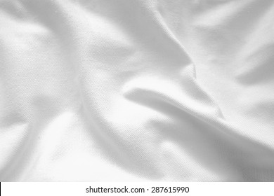 Close Up White Color Muslin Canvas Cloth Texture