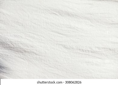 Close Up White Color Muslin Canvas Cloth Texture