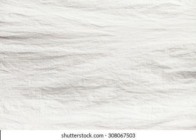 Close Up White Color Muslin Canvas Cloth Texture