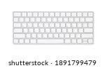 Close up white computer keyboard isolated on white background with clipping path